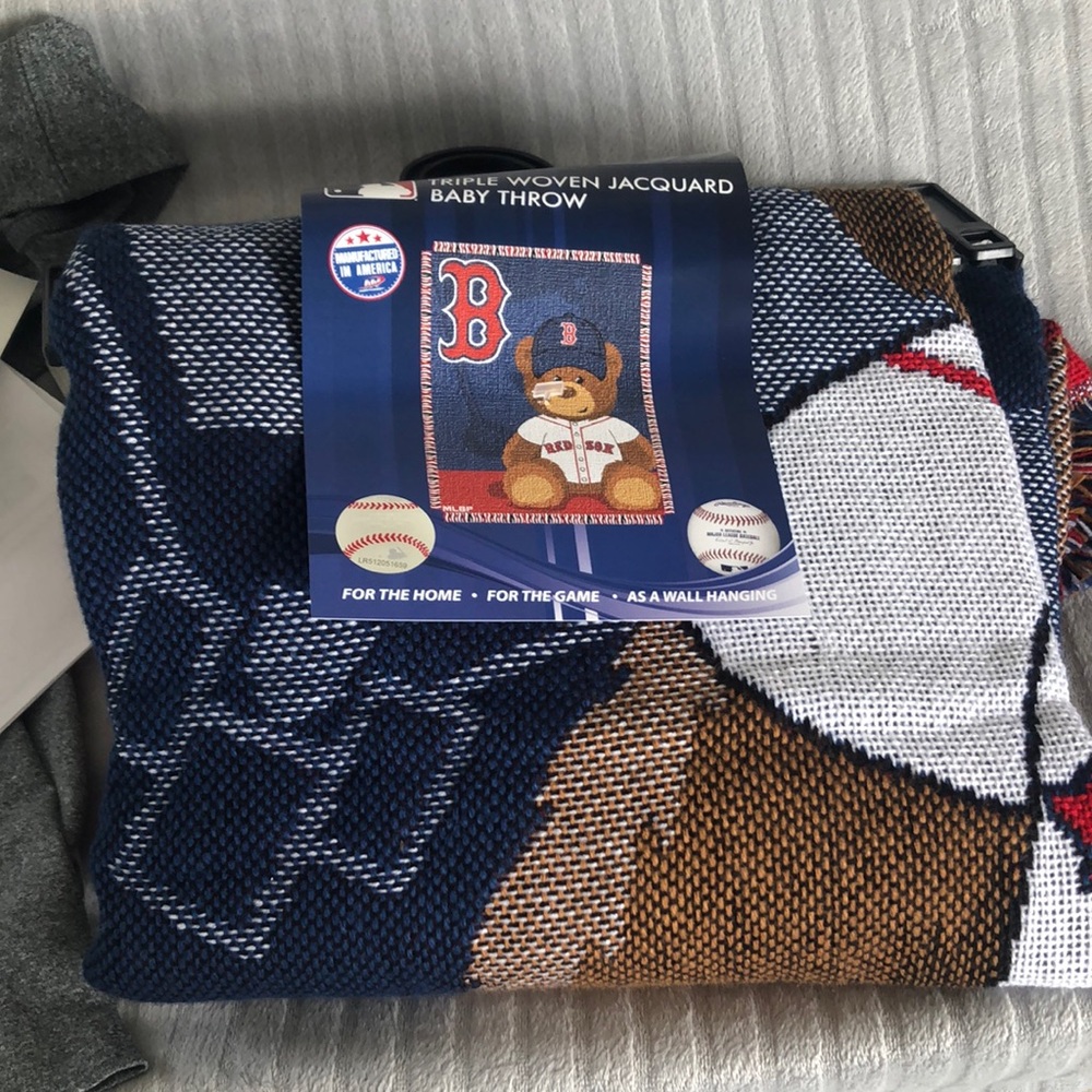 Brand New: Triple Woven Baby Throw - Red Sox